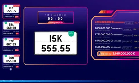 Biển "ngũ quý 5" Hải Phòng gây sốt, giá chốt hơn 2,1 tỷ đồng