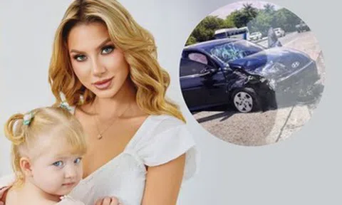 Hoa hậu cùng con gái thoát chết sau tai nạn giao thông