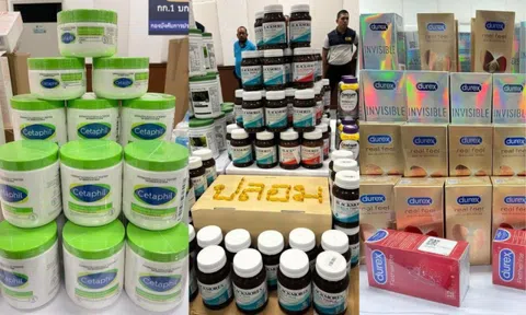 Hơn 78.223 sản phẩm mỹ phẩm, thiết bị điện tử,... giả bị phát hiện ở Thái Lan: Đường dây khủng do 2 nghi phạm Trung Quốc cầm đầu