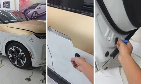 Dùng nam châm dò khắp thân VinFast VF 9, vỏ xe dùng chất liệu gì mà không hút?