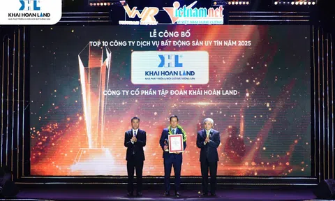 Khải Hoàn Land được vinh danh Top Thương hiệu bất động sản uy tín 2025