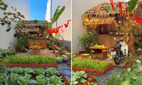 Hai chàng trai thuê đất 10 triệu/năm, dựng chòi lá đẹp lạ giữa lòng phố