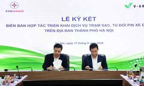 V-Green hợp tác EVNHANOI triển khai 10.000 tủ đổi pin