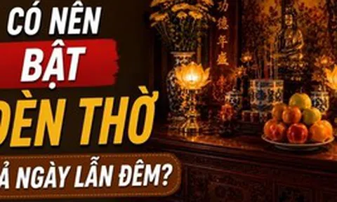 Có nên bật đèn thờ cả ngày lẫn đêm?