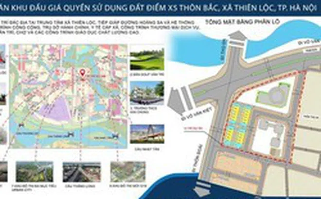 Xã Thiên Lộc đấu giá 105 thửa đất ở tại 3 khu đất